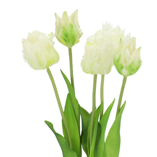 Künstliche Tulpen, Bündel in Weiß, Real