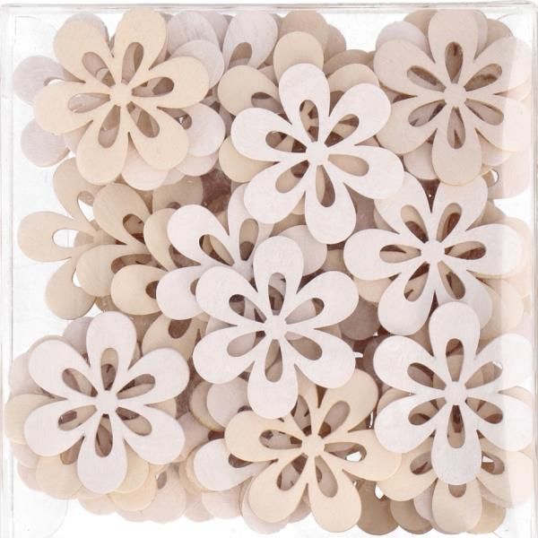 Offene Holzblüten zum streuen und basteln