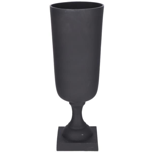 Schwarz matte Pokalvase