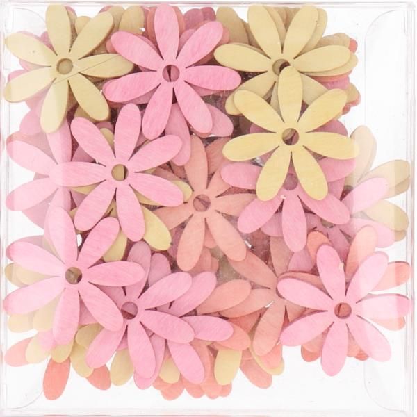 Streublumen Holz in 3 Farben sortiert