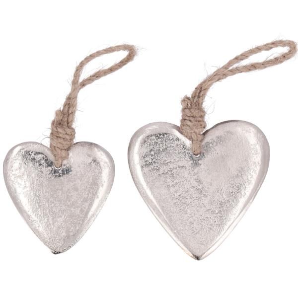 Herzen Silber mit Hänger, 8cm, 12 Stück