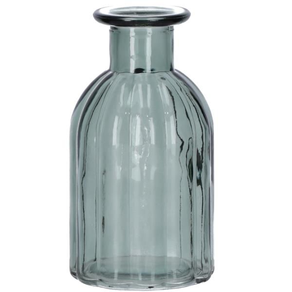 Grüne Rillenvasen, Höhe 14cm