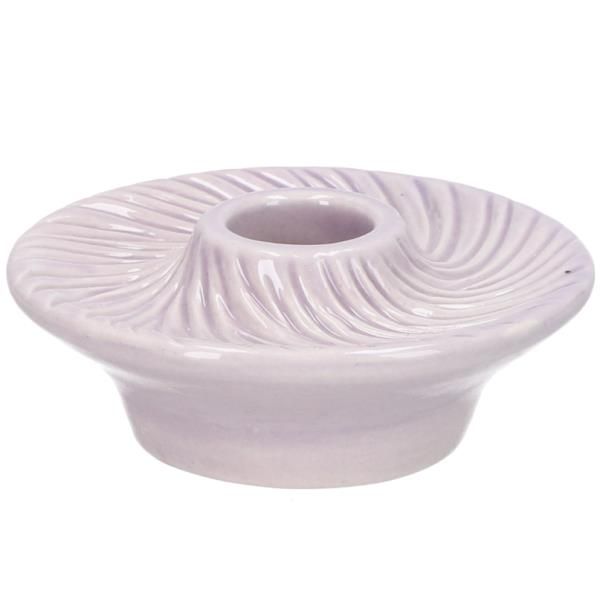 Kerzenhalter Rondelle flieder grau, 2 Stück