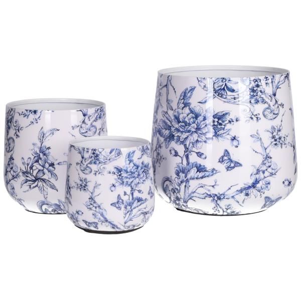 Motiv Töpfe Blau Weiss 3 Größen