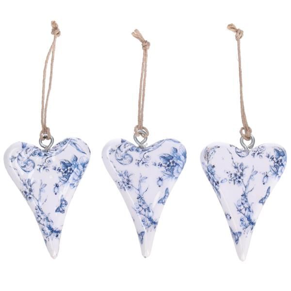 Herzen flach Motive, 6 Stück