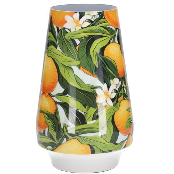 Blumenvase mit Orangen und Blüten Design
