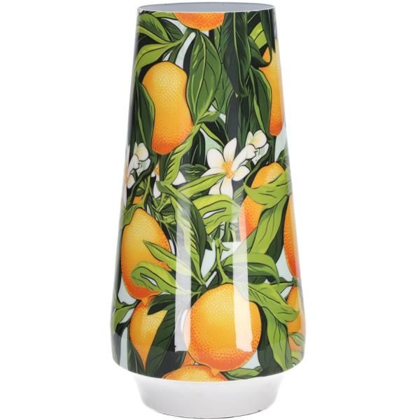 Höhe 37cm, Vase Orangen und Blüten Design