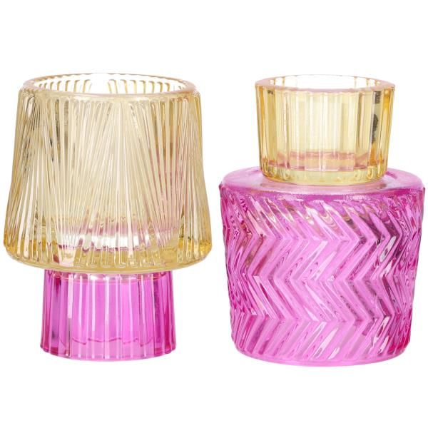 2 Modelle, 6 Stück in Pink Gelb