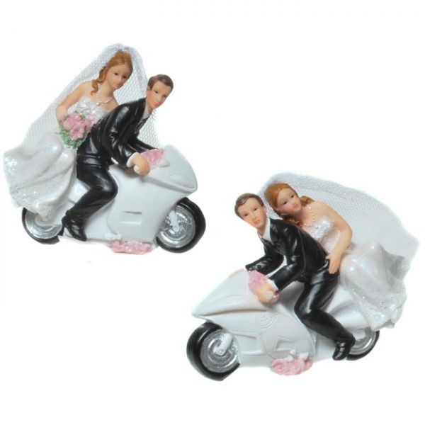 Tortenfiguren Hochzeit mit Motorrad. 2 Modelle