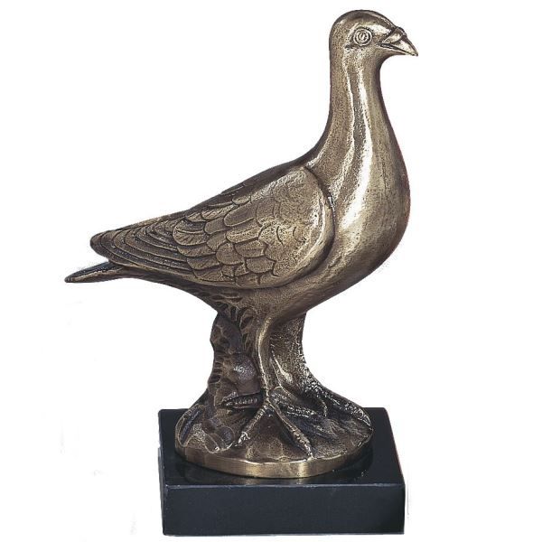 Vogel Figur Bronze auf Marmorsockel