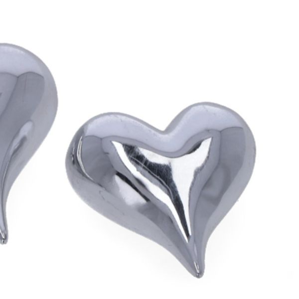 Deko Herzen Silber. 8 cm. 8 Stück.