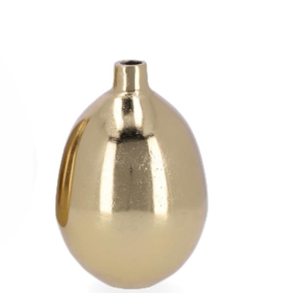 Deko Vase Oval, Gold. 16 cm.