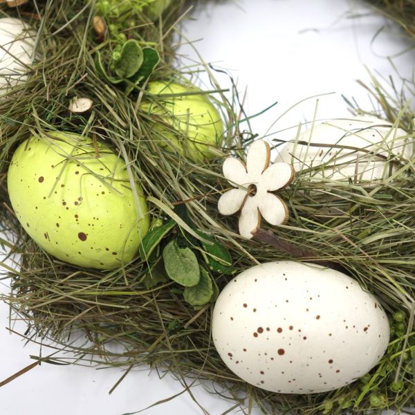 Eier Osterkranz grün creme. 33cm.