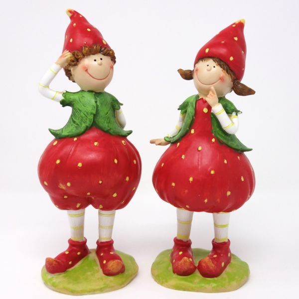 Figuren Erdbeere Junge und Mädchen. 2 Modelle