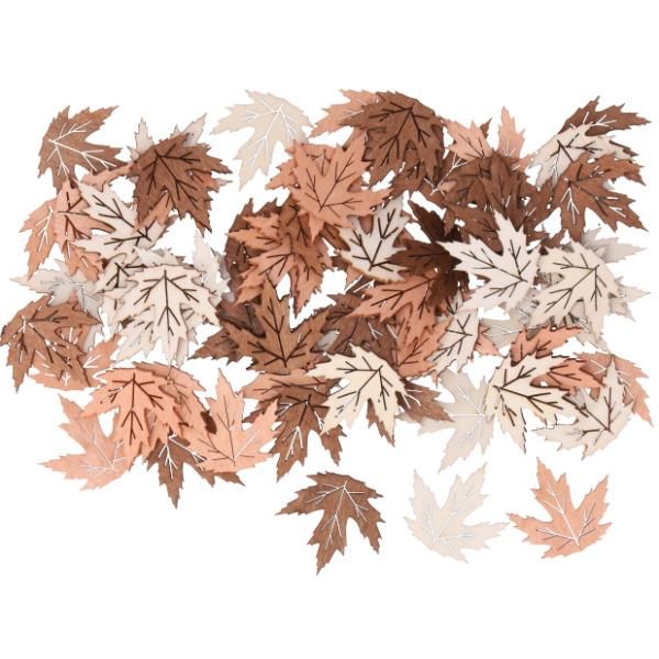 Sortiment Herbstblätter Holz, Streudeko. 72 Stück