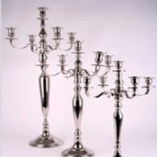 Kerzenleuchter Silber fünfarmig, Kandelaber Metall. H 78cm