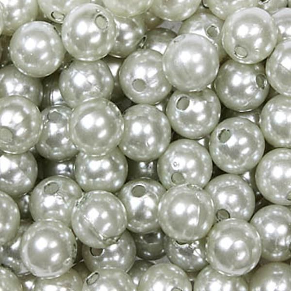 Silberne Kunststoff Deko Perlen