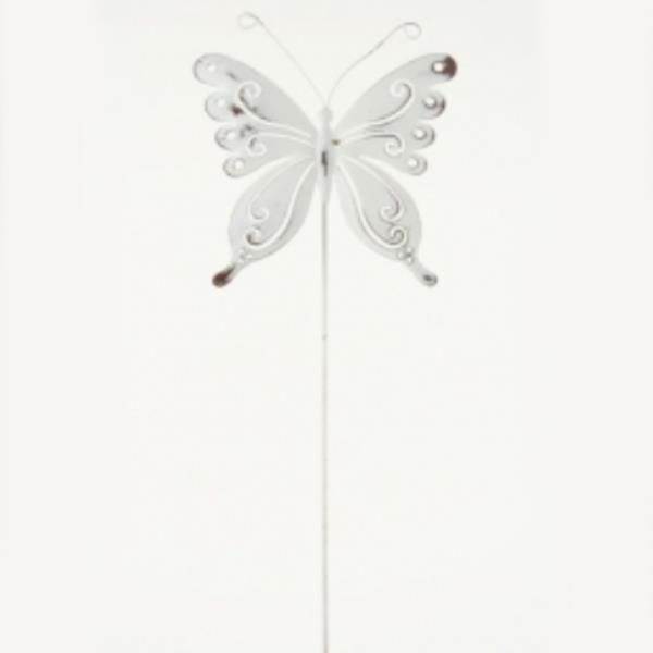 Blech Schmetterlinge am Stab aus Metall, 62cm, 3 Stück