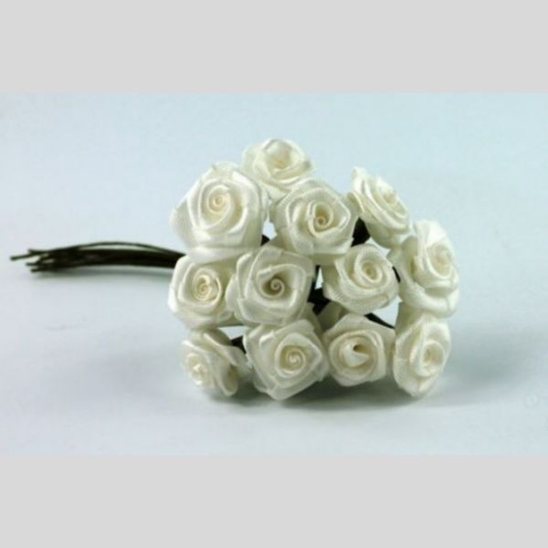 Künstliche Mini Rosen Creme. 144 Stück