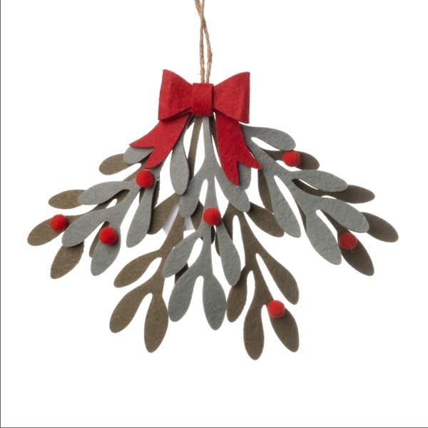 Mistelhänger, Filz mit Schleife, 19cm