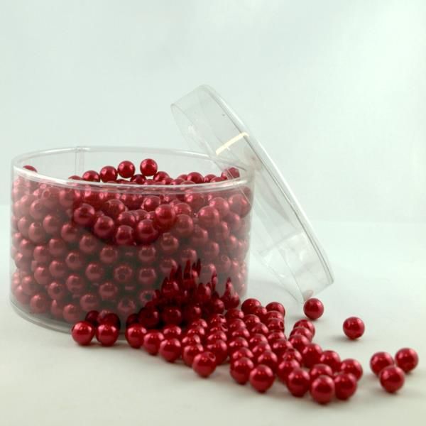 Rote Deko Perlen 10mm, Acryl, günstig. 600 Stück