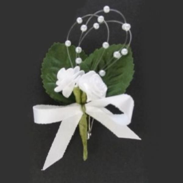 Weißer Rosen Anstecker günstig