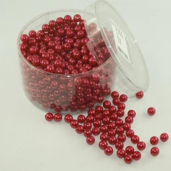 Rote Deko Perlen 10mm, Acryl, günstig. 600 Stück