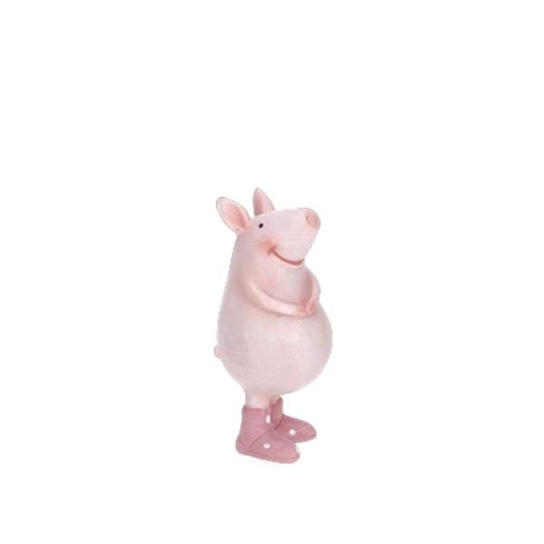 Deko Schwein mit Gummistiefel. 9 cm.