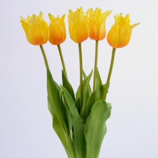 Tulpen Kunstblumen Gelb Orange. X5
