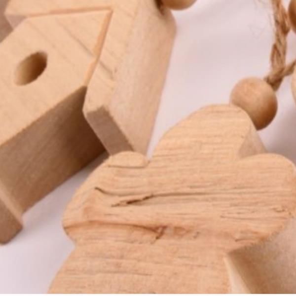 Deko Anhänger Holz, 4 Modelle Holzhänger Schnur. 8 Stück