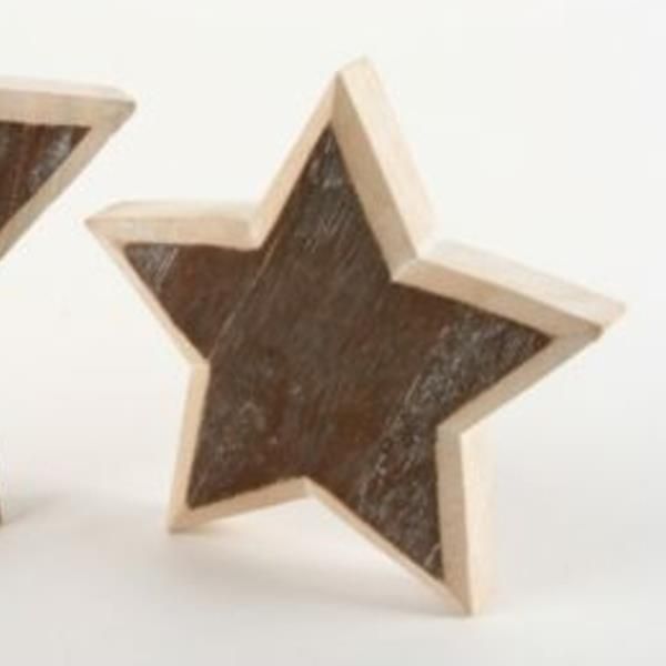 Holz Weihnachtssterne - 16cm, Weihnachtsschmuck Deko 4Stück Sterne 