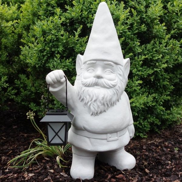 Gartenzwerg mit Solarlaterne, Figur Gnom. 53 cm.