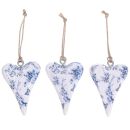 Herzen flach Motive, 6 Stück