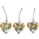 3 Herzen aus Holz mit Hänger