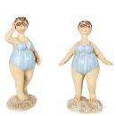 2 Modelle Badedamen Figuren, Frauen mit Badeanzug. 9cm