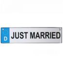 Hochzeitsdeko Just Married, kleines Autoschild.