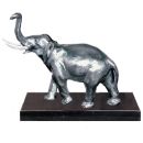 Elefant silber Metallguss, Länge 13 cm