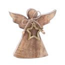 Engel Figuren aus Holz, mit Stern. 8 Stück