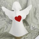 Flaschenüberzug aus Filz, Engelfigur mit Herz schenken