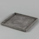 Graues Deko Tablett Quadrat. 34 cm