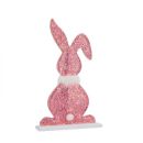 Glitzer Hasen Figur Rosa. H 38 cm.