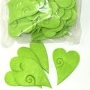Filzherzen Grün zur Deko, 50 Stück