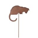 Katzen Figur Metall am Stab, Gartenstecker Katze, 49cm