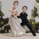Tortenfigur Brautpaar Figur, Bräutigam lässt Braut nicht mehr weg