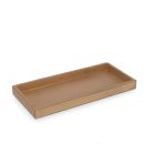 Rechteckiges Tablett Holz Gold. 35 cm.