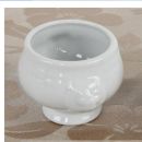 Dip Schalen Porzellan weiß mit Löwenkopf, 2 Stück