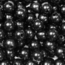 Schwarze Deko Kunststoff Perlen mit Loch