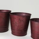 Übertopf Zink Rot dunkel Antik.