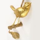 Goldene Vogel Figuren mit Hänger und Zapfen