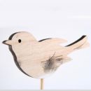 Vogelfiguren Naturholz flach, Deko Stecker Vogel. 6 Stück